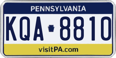 PA license plate KQA8810