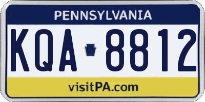 PA license plate KQA8812
