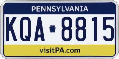 PA license plate KQA8815