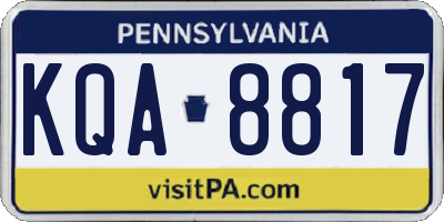 PA license plate KQA8817