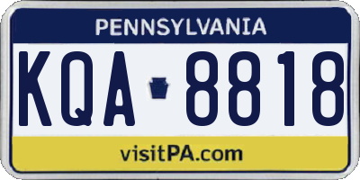 PA license plate KQA8818