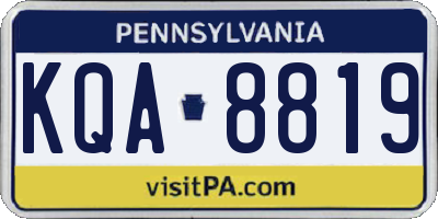 PA license plate KQA8819