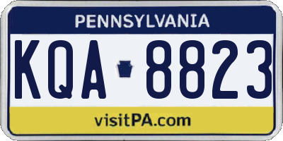 PA license plate KQA8823