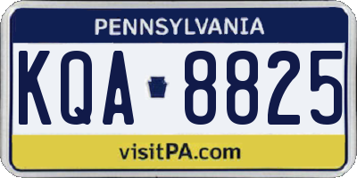 PA license plate KQA8825