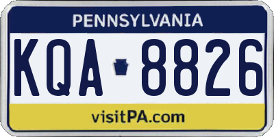 PA license plate KQA8826
