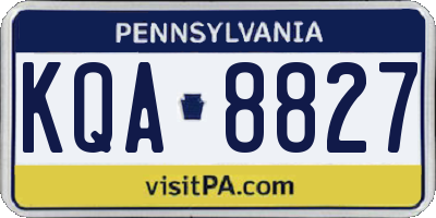 PA license plate KQA8827