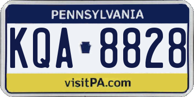 PA license plate KQA8828