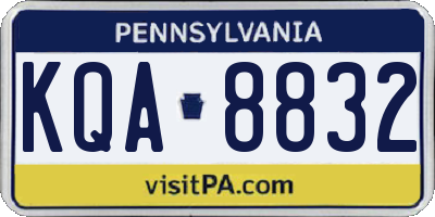 PA license plate KQA8832