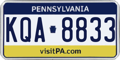 PA license plate KQA8833