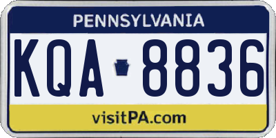PA license plate KQA8836