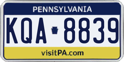 PA license plate KQA8839