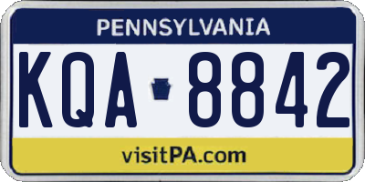 PA license plate KQA8842