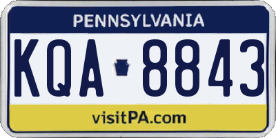 PA license plate KQA8843