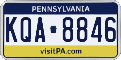 PA license plate KQA8846