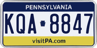PA license plate KQA8847