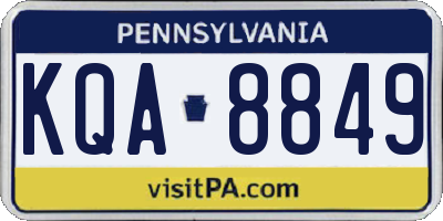 PA license plate KQA8849