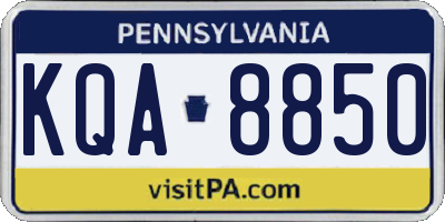 PA license plate KQA8850