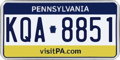 PA license plate KQA8851