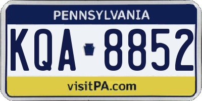 PA license plate KQA8852