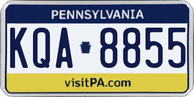 PA license plate KQA8855