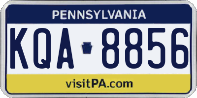 PA license plate KQA8856