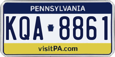 PA license plate KQA8861
