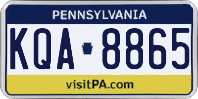PA license plate KQA8865