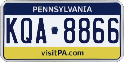 PA license plate KQA8866