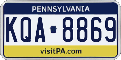 PA license plate KQA8869