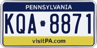 PA license plate KQA8871