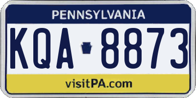 PA license plate KQA8873
