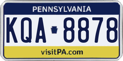 PA license plate KQA8878