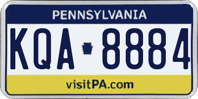 PA license plate KQA8884