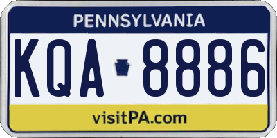 PA license plate KQA8886