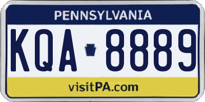 PA license plate KQA8889