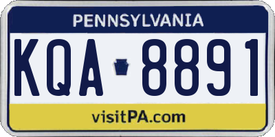 PA license plate KQA8891