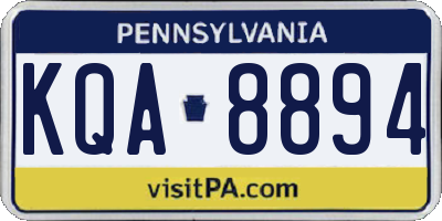 PA license plate KQA8894