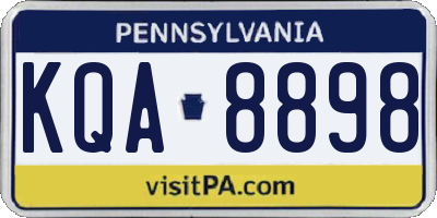 PA license plate KQA8898
