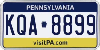 PA license plate KQA8899