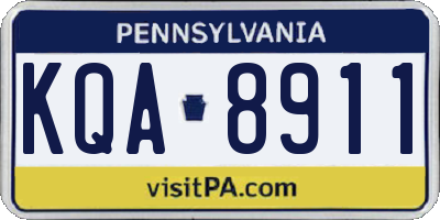 PA license plate KQA8911