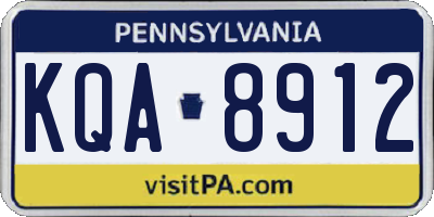 PA license plate KQA8912