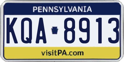 PA license plate KQA8913