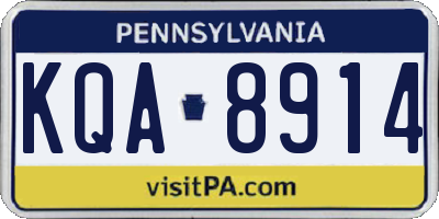 PA license plate KQA8914