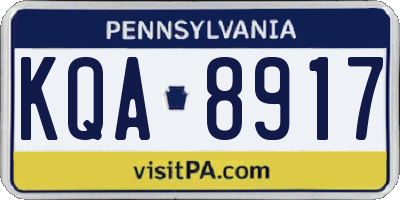 PA license plate KQA8917