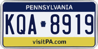 PA license plate KQA8919