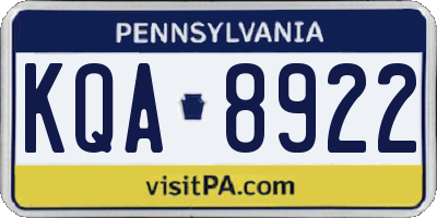 PA license plate KQA8922