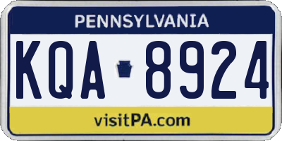 PA license plate KQA8924