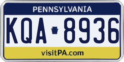 PA license plate KQA8936