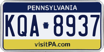 PA license plate KQA8937