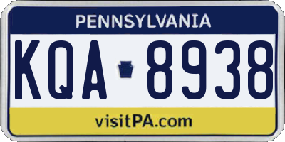 PA license plate KQA8938